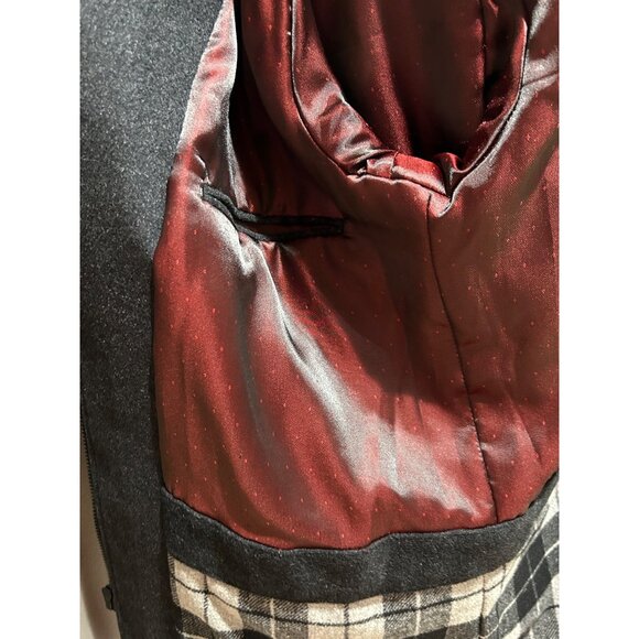 Afazzy New York Med Grey Cashmere Blend Coat Zipper & Buttons Unisex - Picture 15 of 16